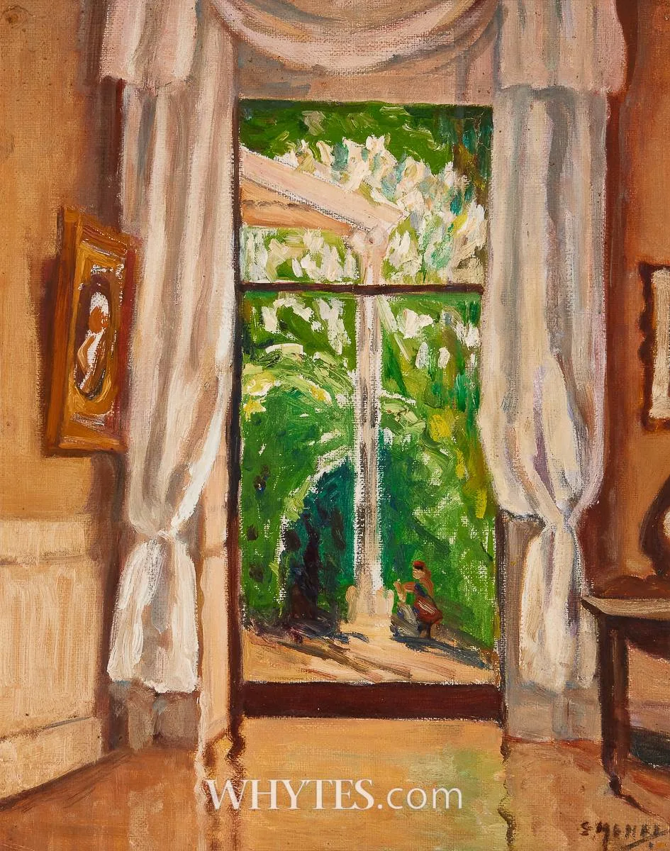 THE WINDOW by Grace Henry, oil on board, offered May 2025
