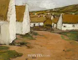 Paul Henry, COTTAGES, WEST OF IRELAND, c.1920s