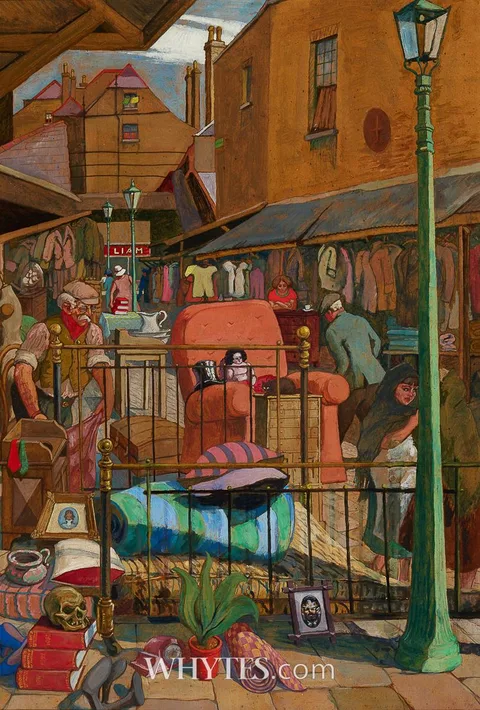 Harry Kernoff, ANGLESEA MARKET, DUBLIN, 1933, oil on board