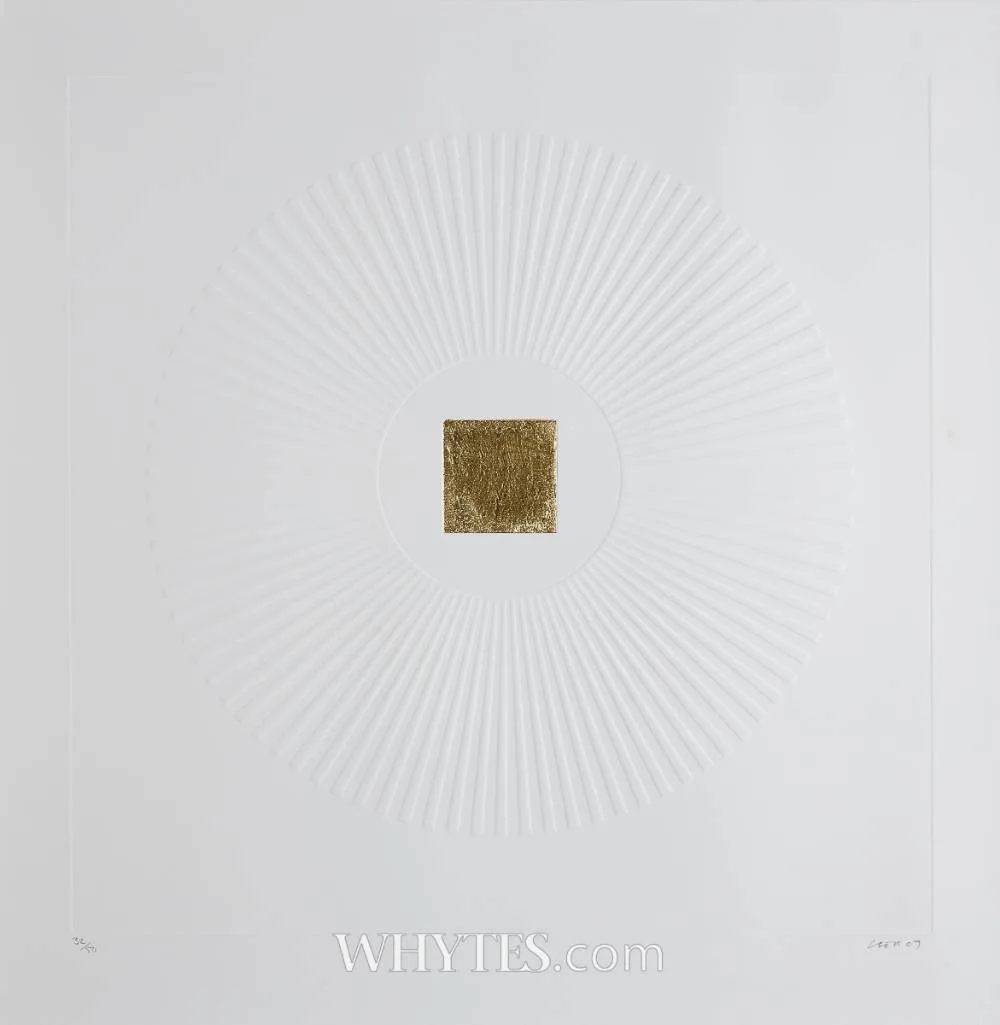 UNTITLED (FROM THE MEDITATIONS) by Patrick Scott, 2007, carborundum with gold leaf; (no. 32 from an edition of 50), sold May 2025