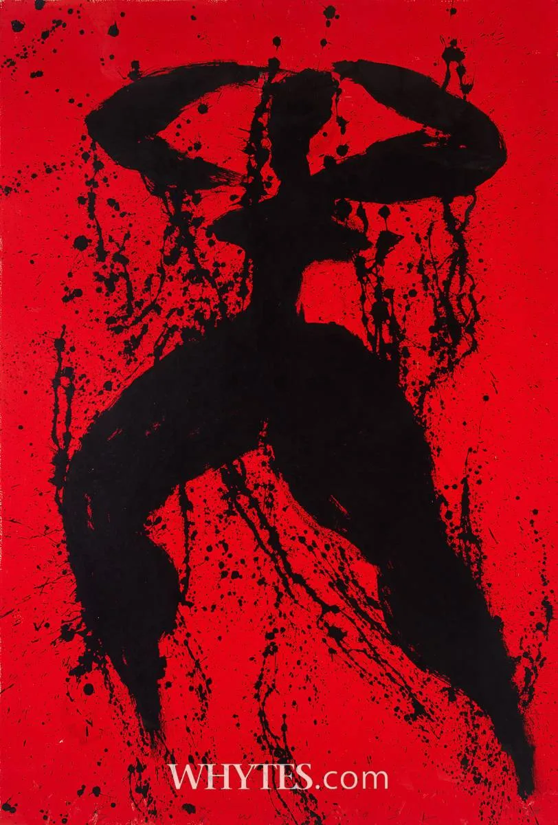 DANCING NUDE by Neil Shawcross, 2009, acrylic on paper, sold May 2025