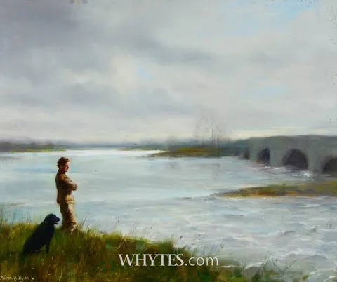 Thomas Ryan, AFTERNOON WALK, 1987, oil on canvas board
