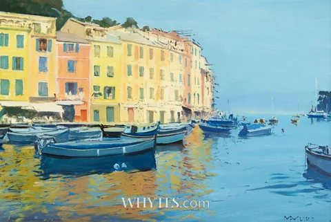 PORTO FINO, ITALIA by Cecil Maguire, oil on board, offered May 2025