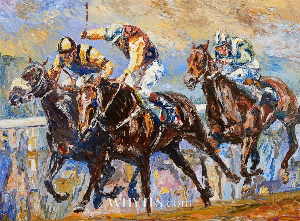 AN CHASA INÁRDA (GALLOPING) by Liam O'Neill, oil on canvas, sold May 2025