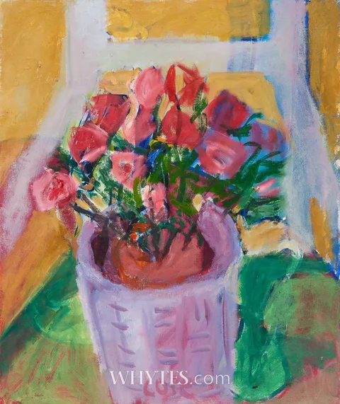 Elizabeth Cope, STILL LIFE WITH FLOWERS, oil on canvas