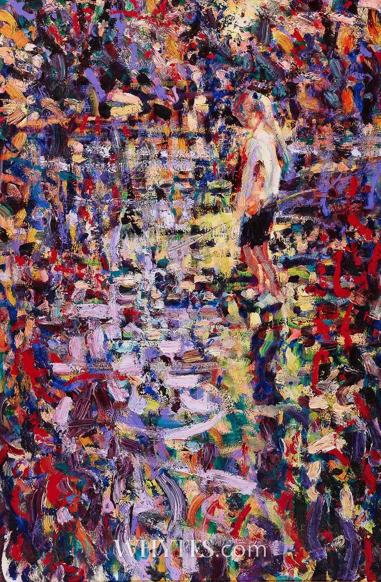 CHILD BY A RIVER by Arthur K. Maderson, oil on board, sold May 2025