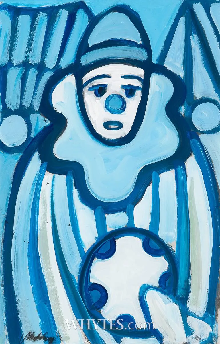 BLUE CIRCUS by Markey Robinson, gouache, sold May 2025