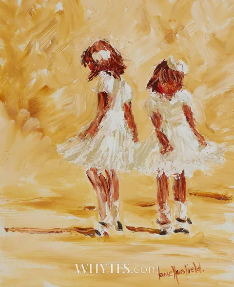 ALL DRESSED UP by Louise Mansfield, oil on board, offered Mar 2025