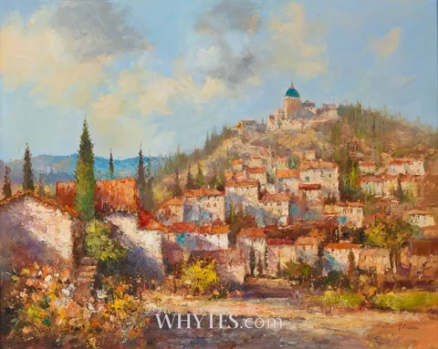 Colin Gibson, MORNING LIGHT, TUSCANY, ITALY, oil on canvas