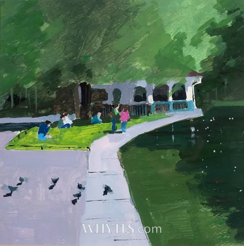 John Morris, ST. STEPHEN'S GREEN, DUBLIN, 2011, acrylic on paper