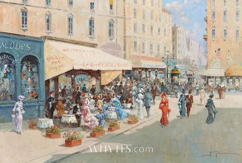 PARIS SCENE by Antonia Gravina, oil on canvas, sold Mar 2025