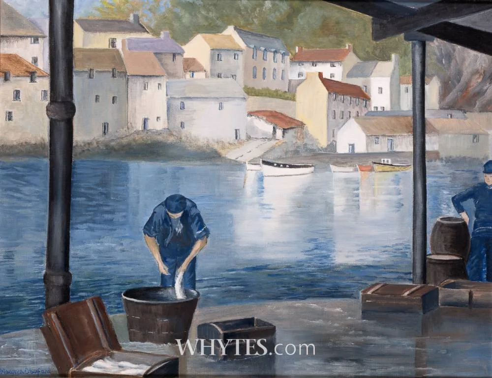 Maureen Crawford, THE WET QUAY, CORNWALL, oil on board