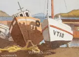 William Carron, BOATS AT PURTEEN, ACHILL, COUNTY MAYO