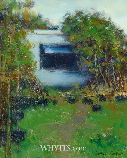 COTTAGE by James English, oil on canvas board, sold Mar 2025