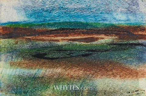 LANDSCAPE by George Campbell, crayon, sold Mar 2025