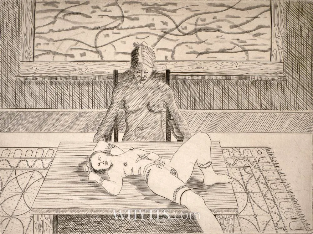 UNTITLED [TWO FIGURES] by Stephen McKenna, etching; (artist's proof); (unframed), sold Mar 2025