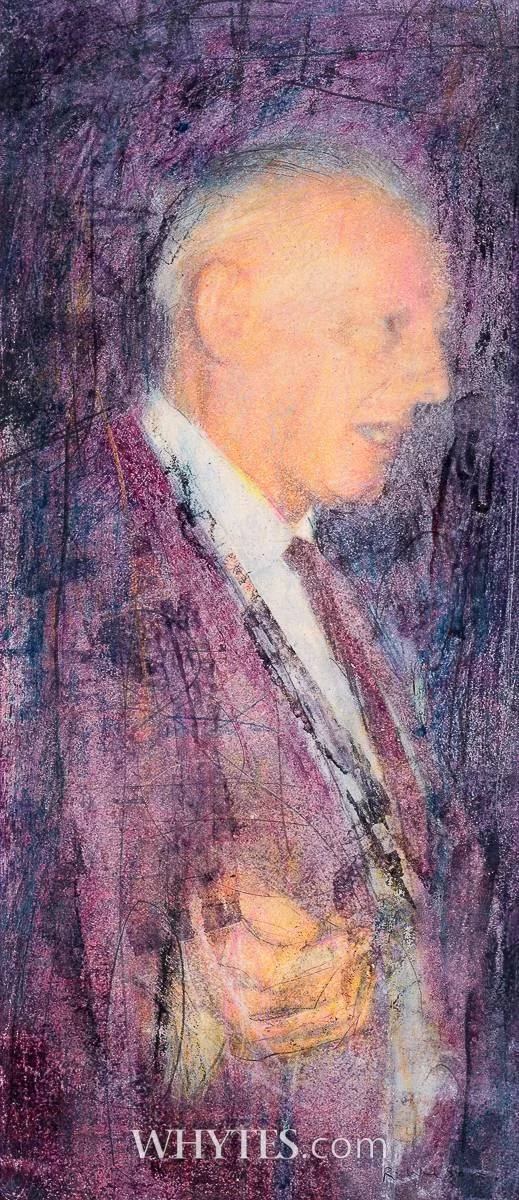 SEÁN MACBRIDE by Ross Wilson, pastel and photographic element, offered Mar 2025