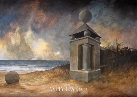 Charles Oakley, ESTATE WALL AND FOLLY, acrylic on paper