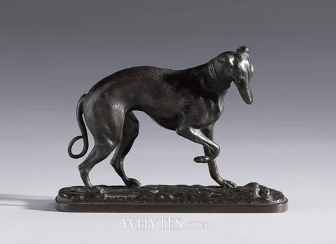 Louis Kley, GREYHOUND HUNTING, bronze