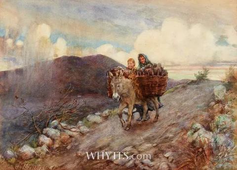 HEADING HOME WITH THE TURF by Charles MacIver Grierson, watercolour, offered Mar 2025