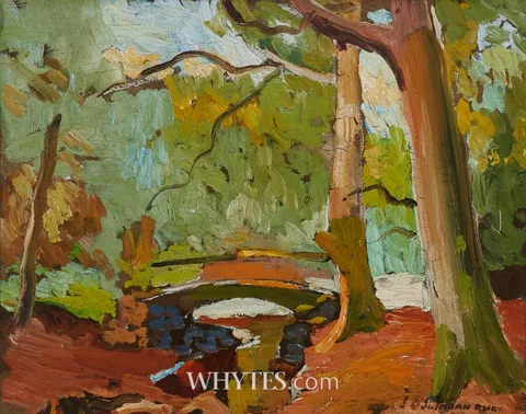 Seán O'Sullivan, THE BRIDGE, TWOMEY'S MOUNTAIN, KILLARNEY, oil on panel