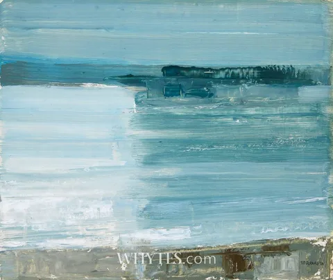 BLUE TWILIGHT by Terence P. Flanagan, oil on board, sold Mar 2025