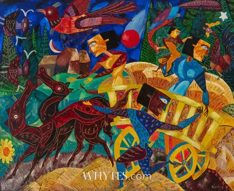 Basil Rakoczi, COMPOSITION PASTORALE I, oil on board
