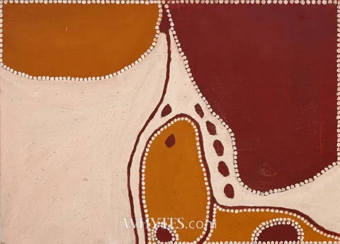 Freddie Timms, WARMUN, 1995, ochre on canvas; (unframed)