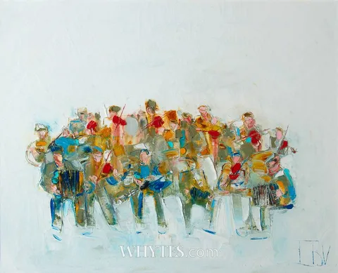 John B. Vallely, MUSICIANS, oil on canvas