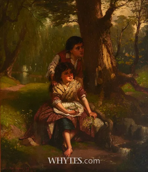 John Mulvany, WATCHING THE BIRDS, 1877, oil on canvas