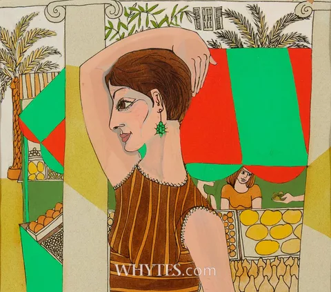Pauline Bewick, BARRY SHOPPING, 1962, watercolour and ink