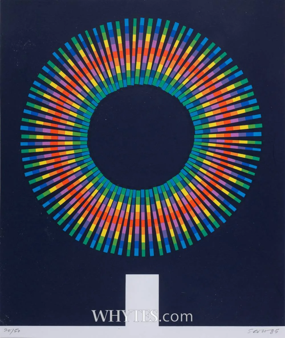CHRISTMAS GREETING CARD by Patrick Scott, 1985, colour print; (no. 32 from an edition of 50); (unframed), sold Dec 2024