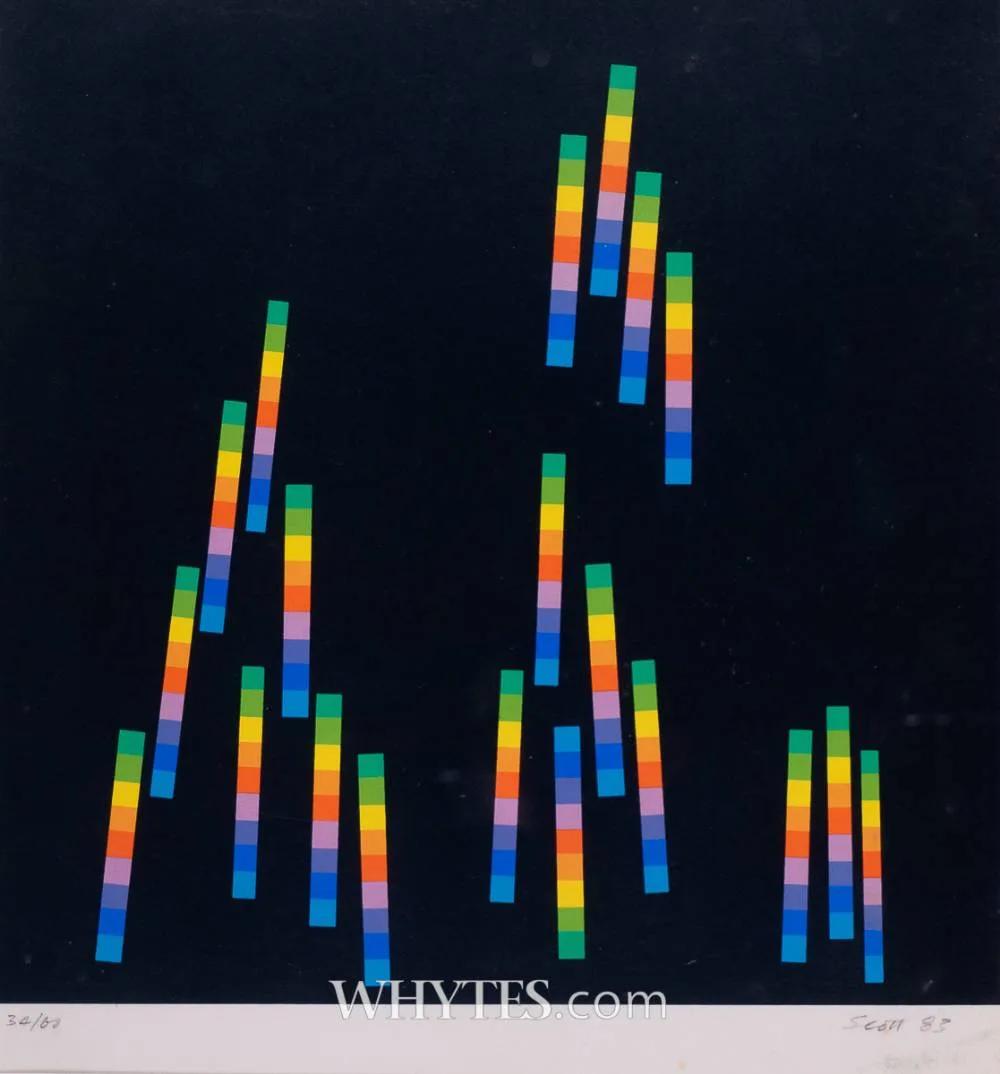 CHRISTMAS GREETING CARD by Patrick Scott, 1983, silkscreen; (no. 34 from an edition of 60), sold Dec 2024
