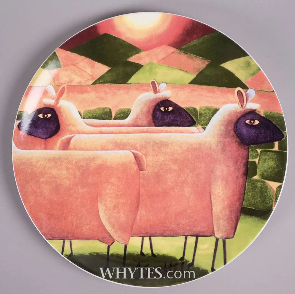 RED SKY AT NIGHT by Graham Knuttel, 2009, printed fine porcelain plate; (no. 50 from an edition of 200), sold Dec 2024