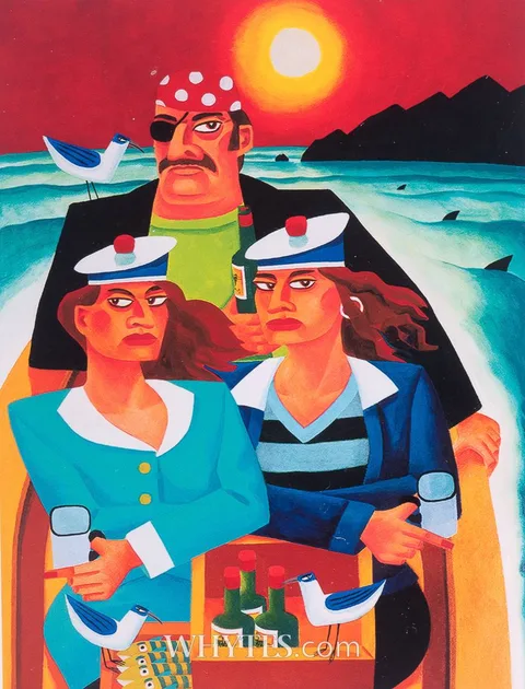 Graham Knuttel, BRINGING HOME THE CATCH, print; (no. 292 from an edition of 2000)