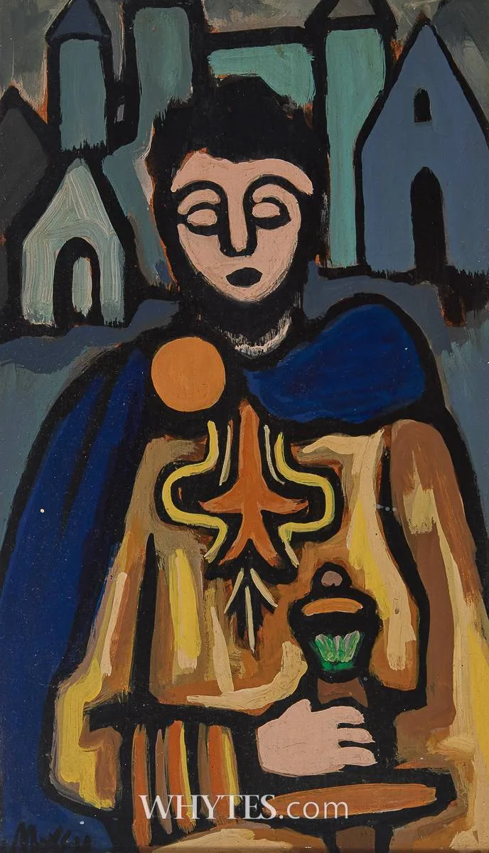 KNIGHT AT REST by Markey Robinson, oil on board, offered Dec 2024