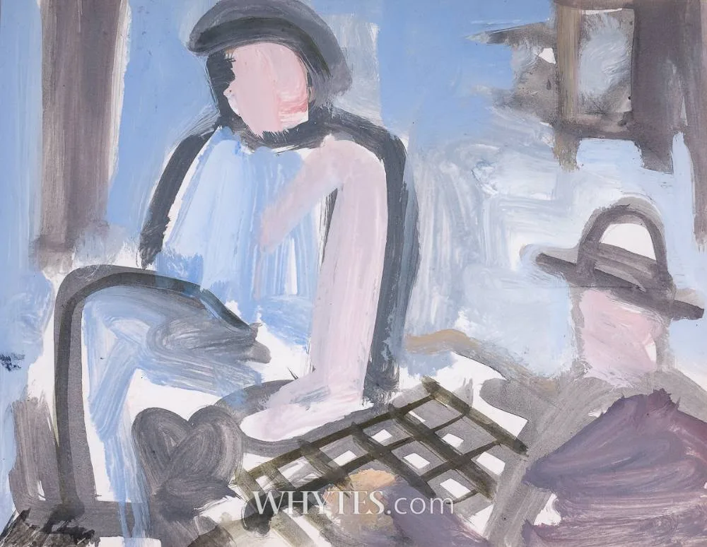 COFFEE MORNING by Markey Robinson, gouache, offered Dec 2024