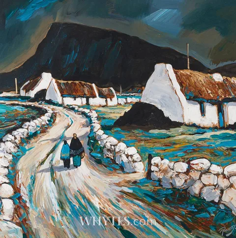 John P. Rooney, MUCKISH MOUNTAIN (HOMES OF DONEGAL), oil on board