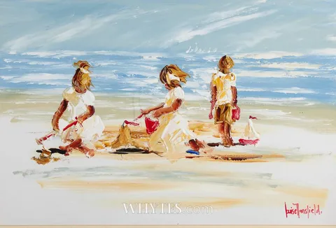 Louise Mansfield, THE LITTLE BUILDERS, oil on board