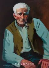 John Skelton, OLD ARAN MAN WITH PIPE