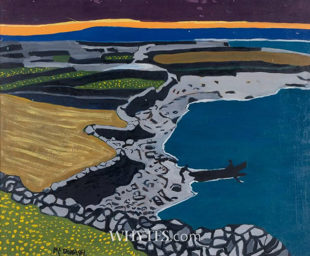 LAUNCHING THE CURRACH by David McDonagh, oil on board, sold Dec 2024