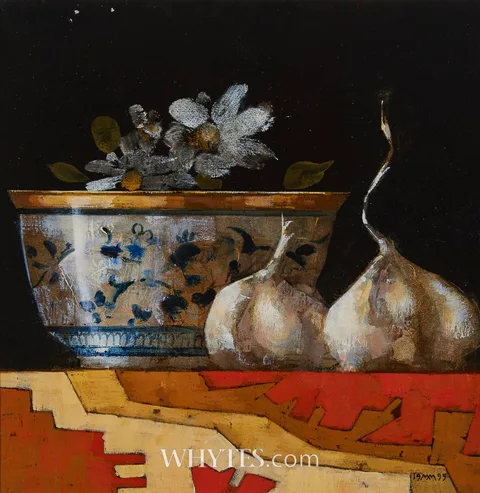 GARLIC by Martin Mooney, 1999, oil on panel, sold Dec 2024