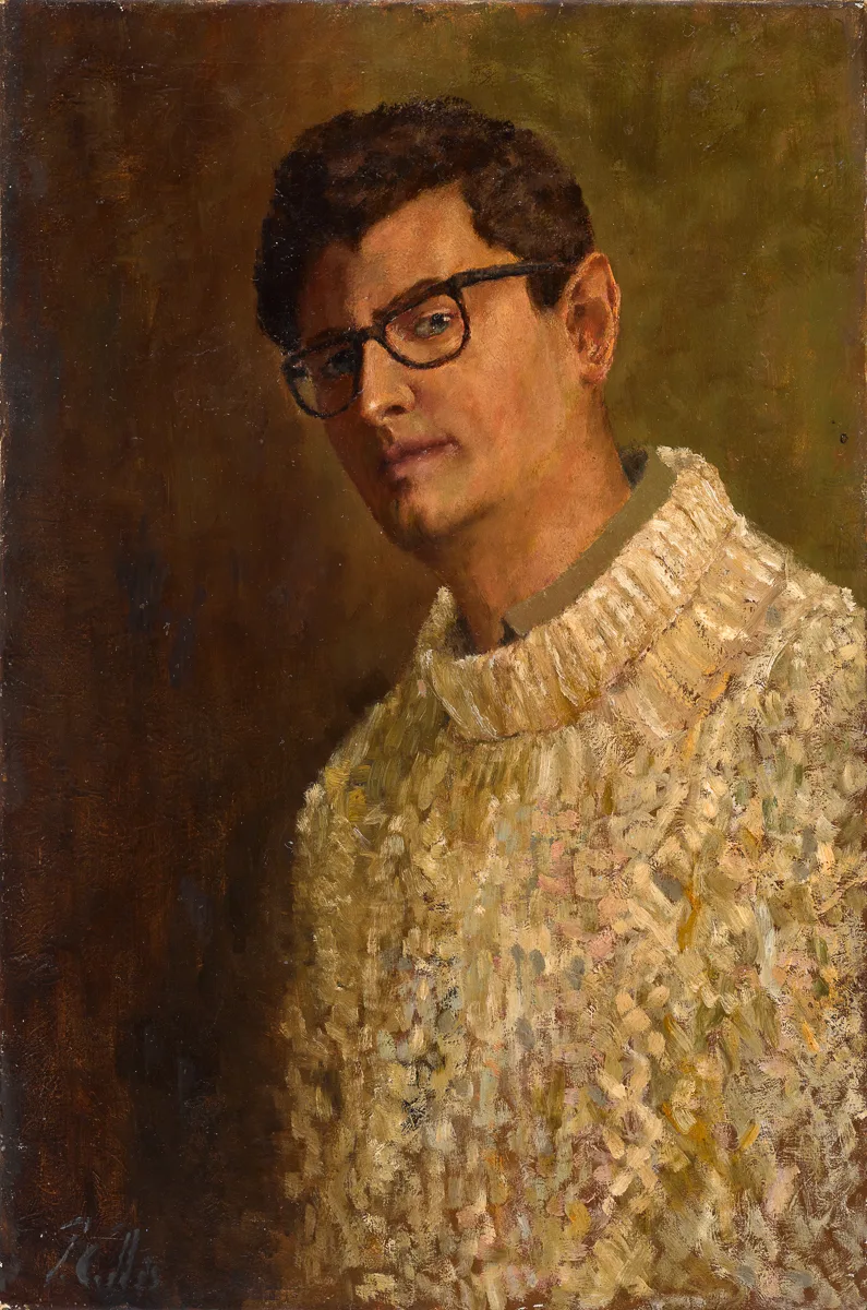 SELF PORTRAIT by Peter Collis, 1960, oil on canvas, sold Dec 2024