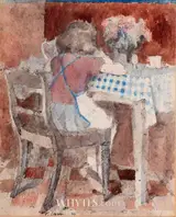 Tom Carr, GIRL DRINKING AT TABLE