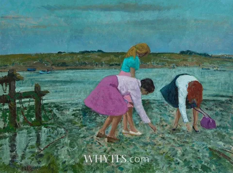 Patrick Leonard, SEARCHING THE COCKLES, oil on board; (unframed)