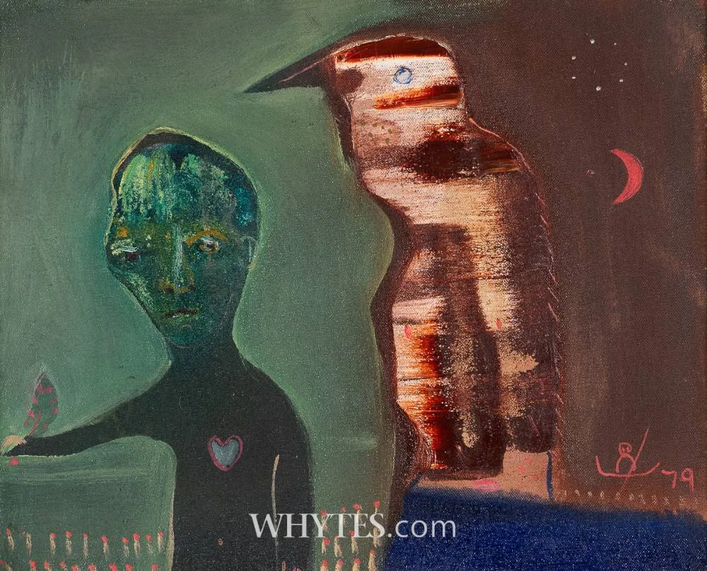 NIGHT WALK by John Kingerlee, 1979, oil on canvas, sold Dec 2024
