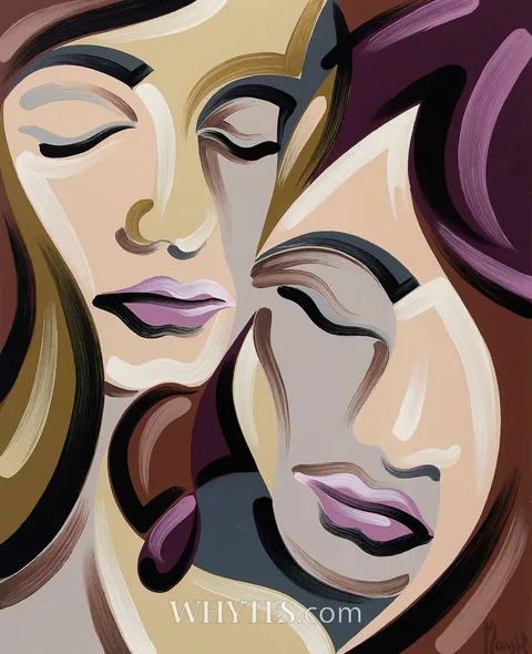 Simon P. Meyler, FEMALE FACES, acrylic on canvas