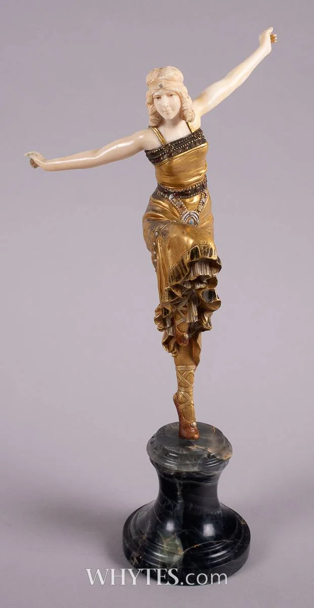 RUSSIAN DANCER by Paul Philippe, c.1920, bronze and ivory on a marble base, sold Dec 2024