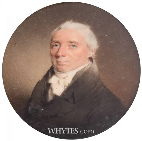 John Comerford, PORTRAIT OF DANIEL WEBB WEBBER ESQ QC MP 1757-1847, oil on card; (miniature)