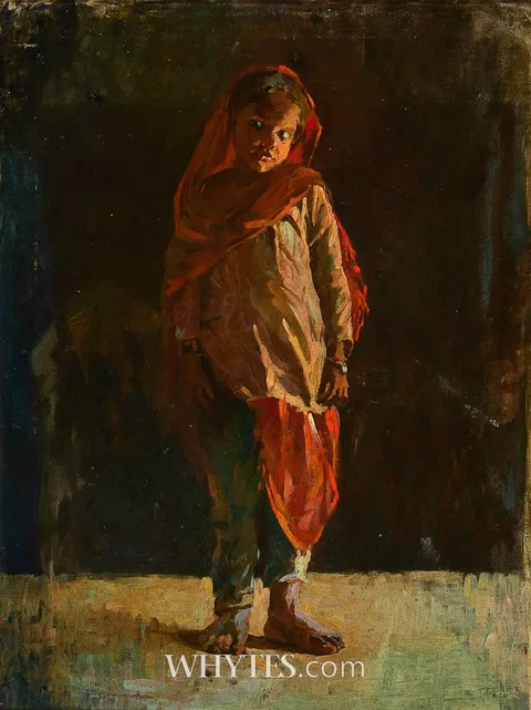 Eileen Murray, STUDY OF A CHILD (DELHI), oil on canvas